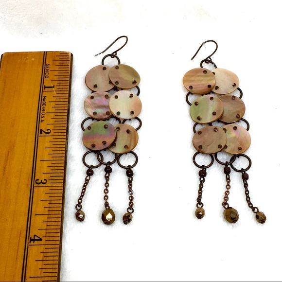 Mother of Pearl Boho Chandelier Drop Earrings - Picture 5 of 7